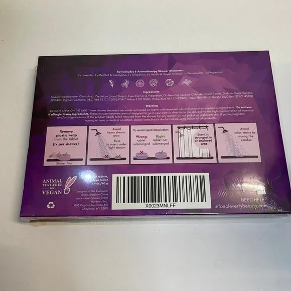 NIB Cleverfy 6-Piece Shower Steamers Aromatherapy with Essential Oils Gift Set - Picture 4 of 5